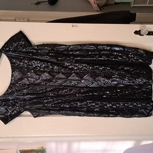 EUC Adrianna Papell Navy Sequin Dress